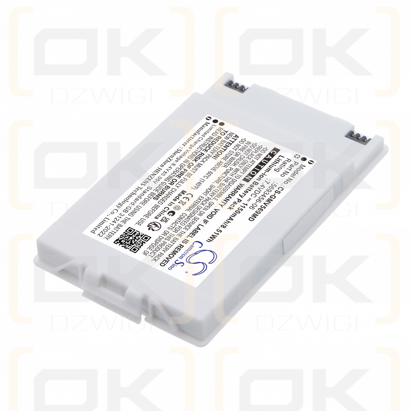 Replacement Battery for GE Vscan EXTend Ultrasound / 5693456 1150 mAh Li-ion 7.4 V (Cameron Sino)
