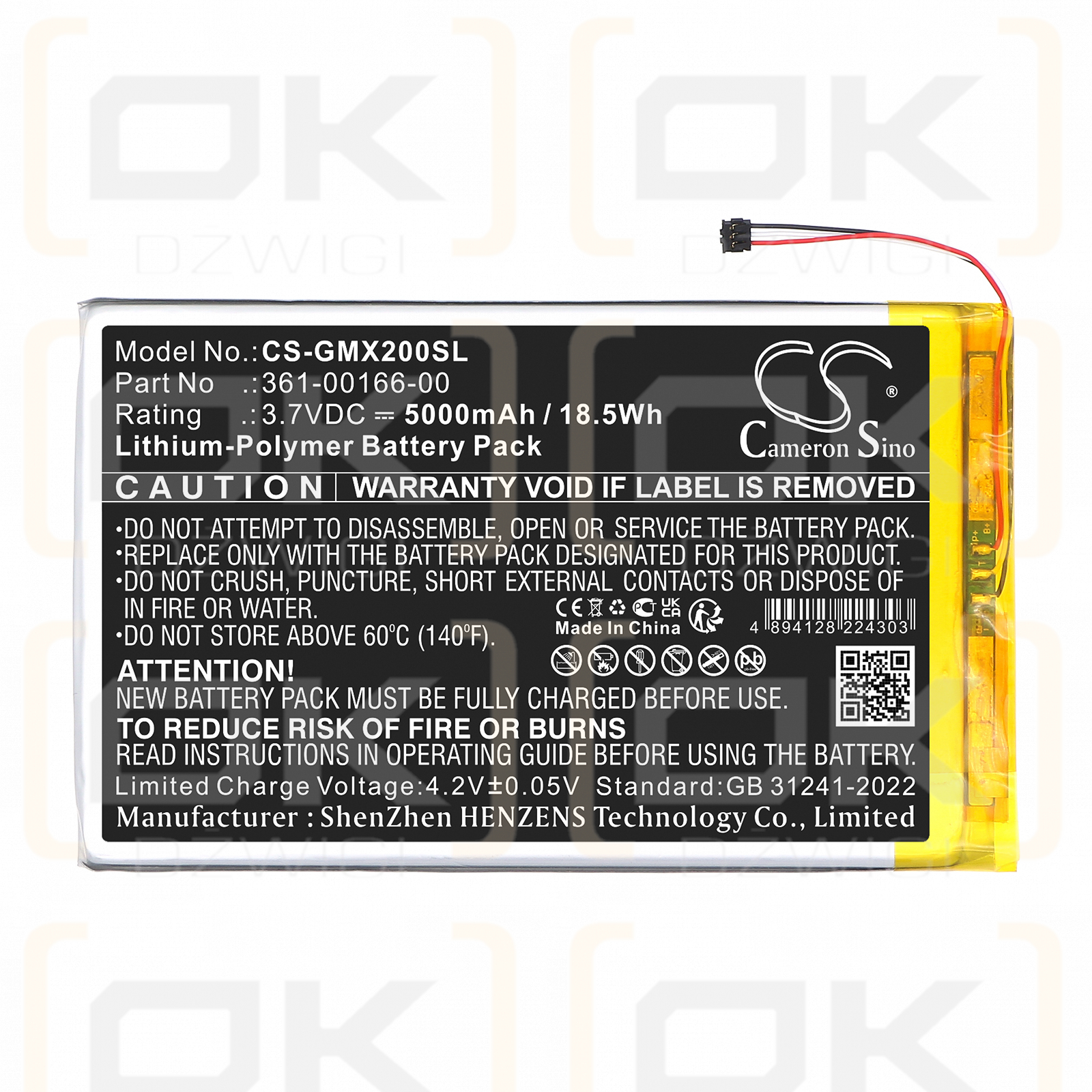 Garmin Zumo XT2 / 361-00166-00 5000 mAh Li-Polymer 3,7 V (Cameron Sino)