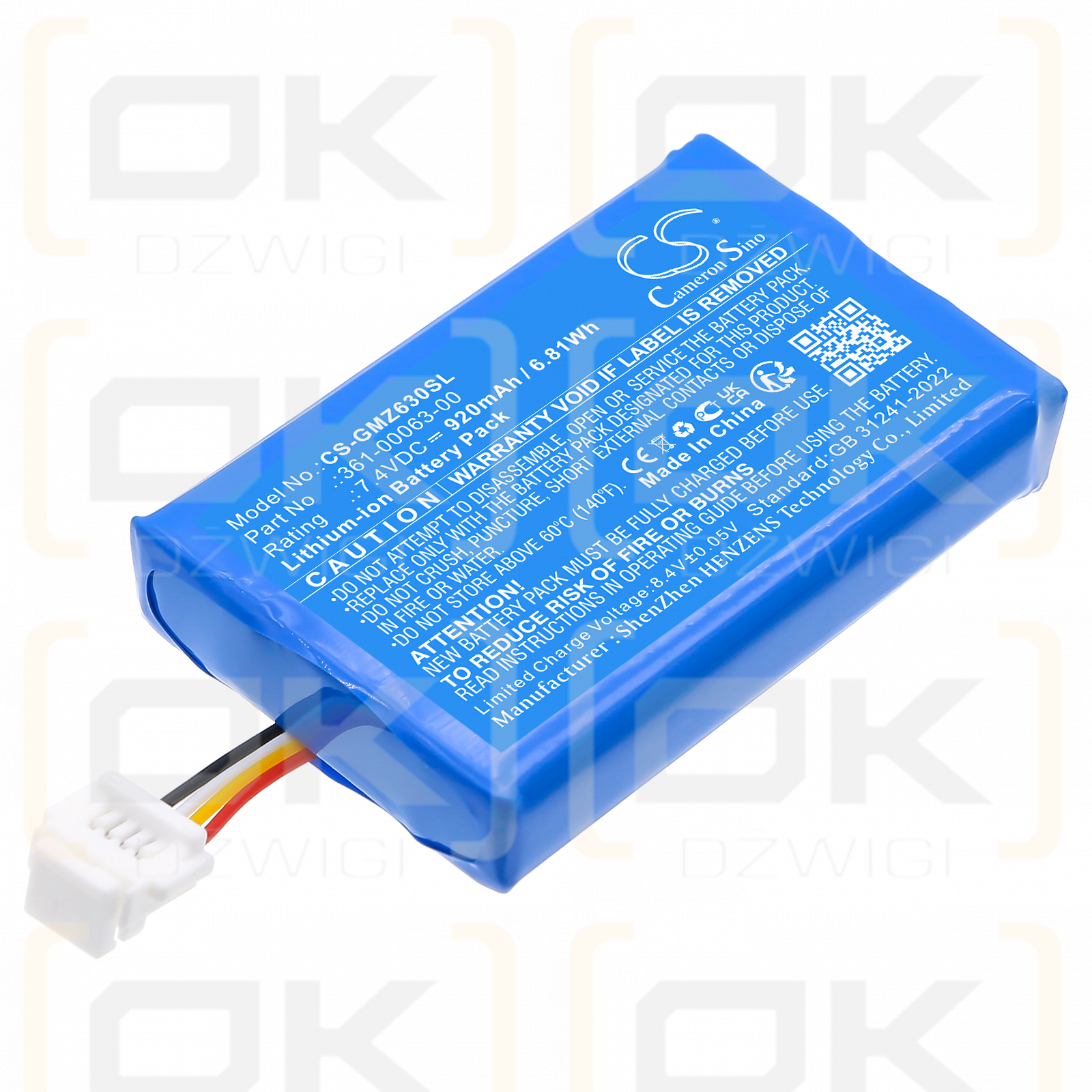 Garmin Zumo / 361-00063-00 920mAh Li-ion 7.4V (Cameron Sino)