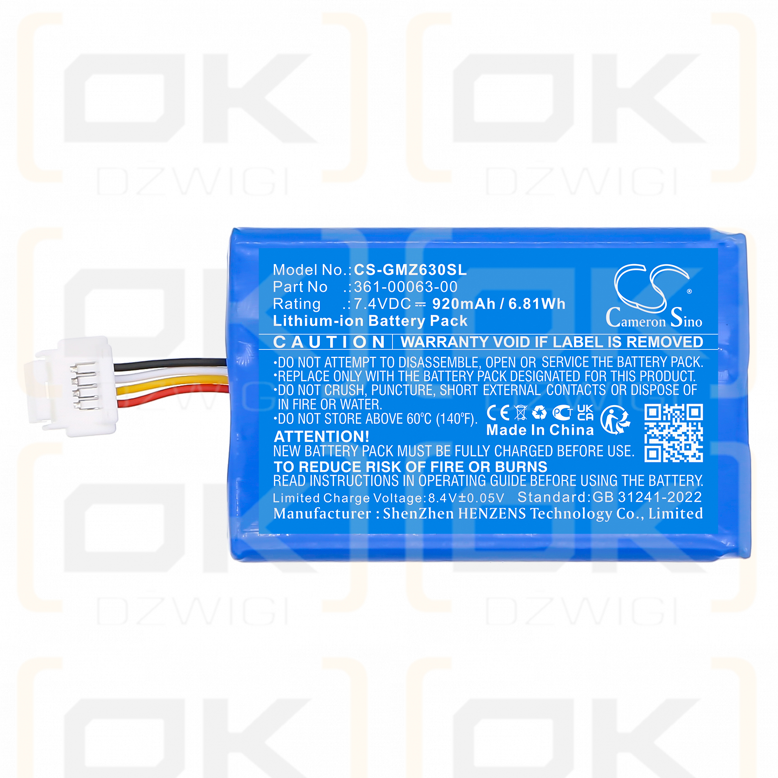 Garmin Zumo / 361-00063-00 920mAh Li-ion 7.4V (Cameron Sino)