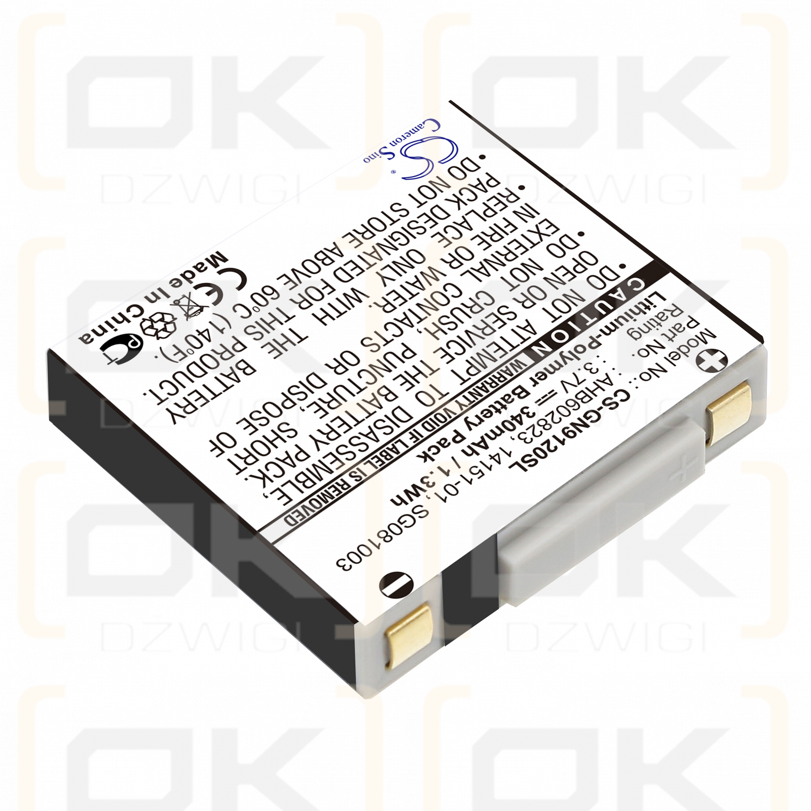GN Netcom 9125 / 14151-01 340 mAh Li-polímero 3,7 V (Cameron Sino)