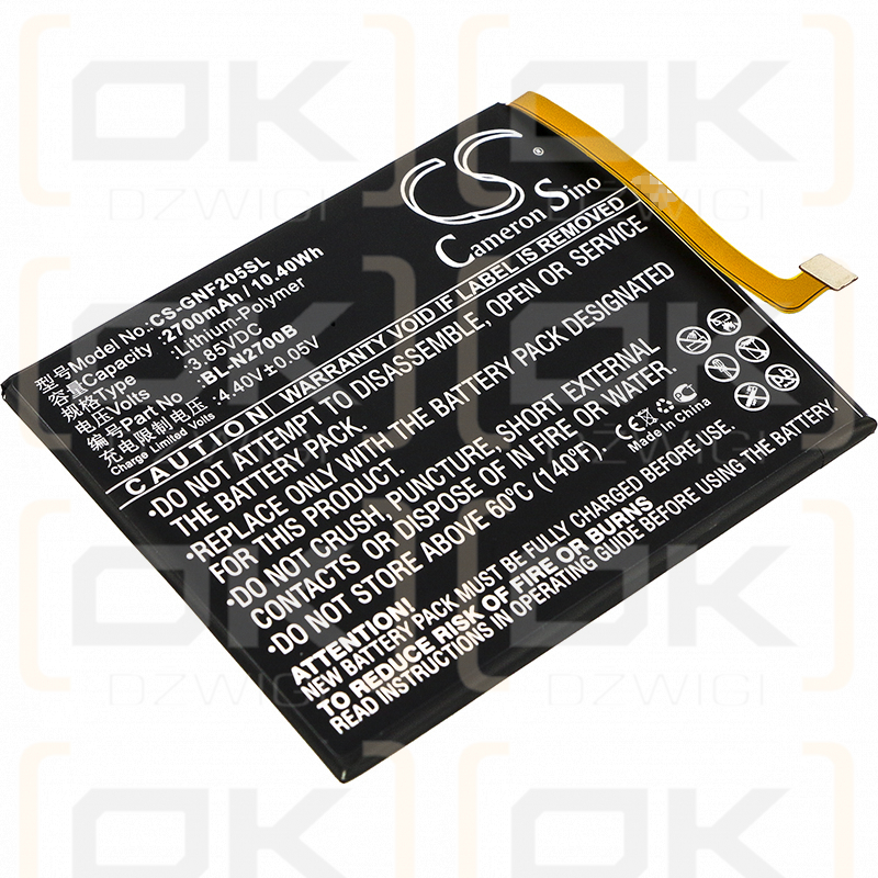 GIONEE F205L / BL-N2700B 2700mAh Li-Polímero 3.85V (Cameron Sino)