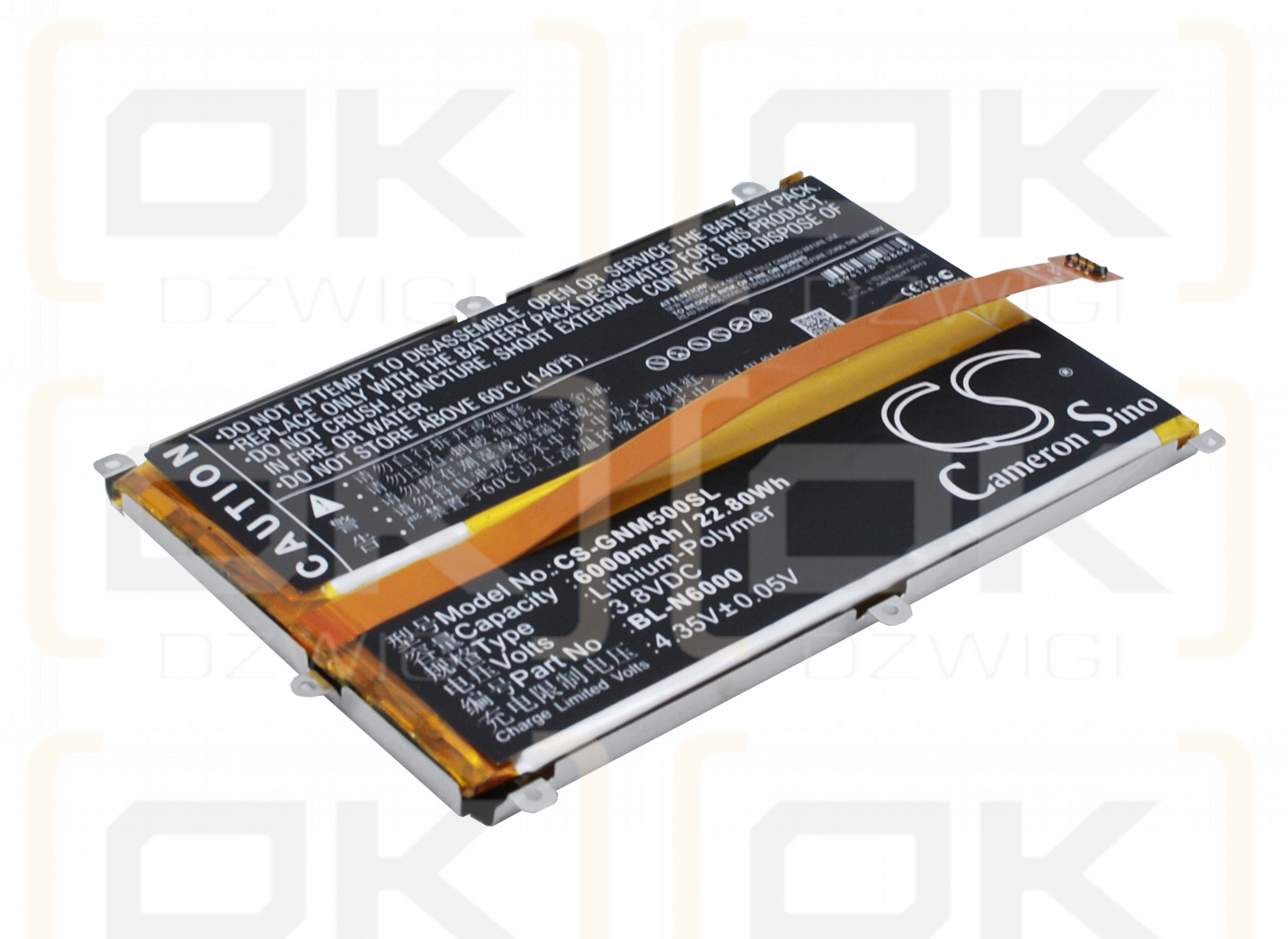 GIONEE M5 / BL-N6000 6000mAh Li-Polymer 3.8V (Cameron Sino)