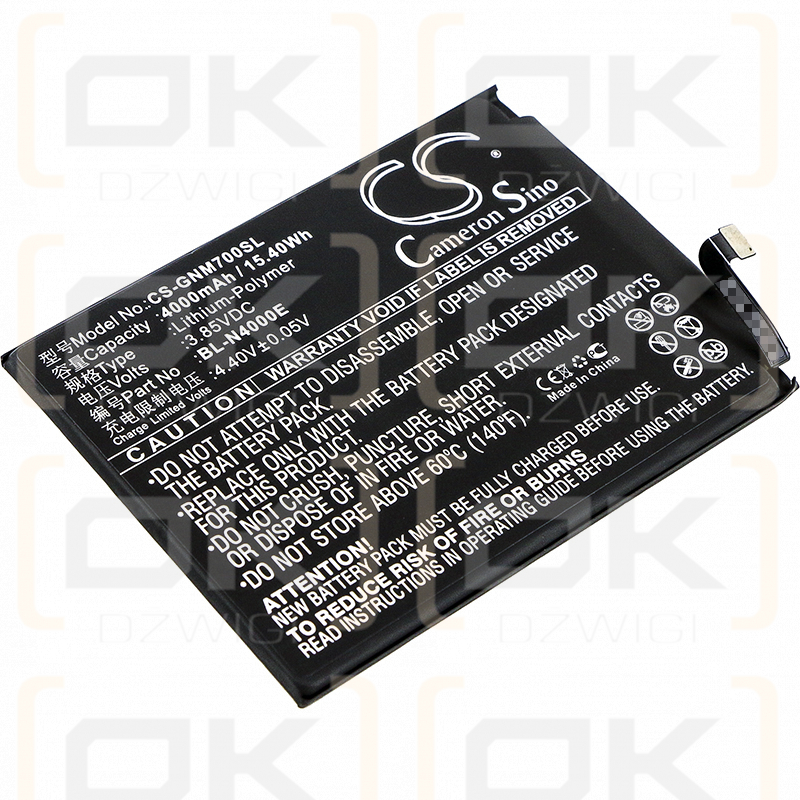 GIONEE M7L / BL-N4000E 4000 mAh Li-Polymer 3,85 V (Cameron Sino)