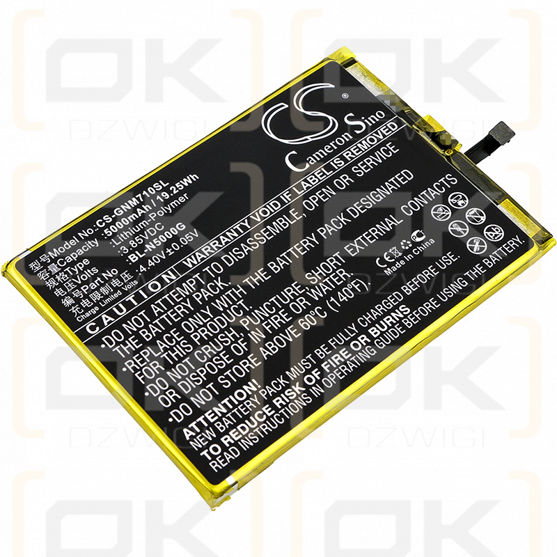 GIONEE GN5007L / BL-N5000G 5000mAh Li-Polymer 3.85V (Cameron Sino)