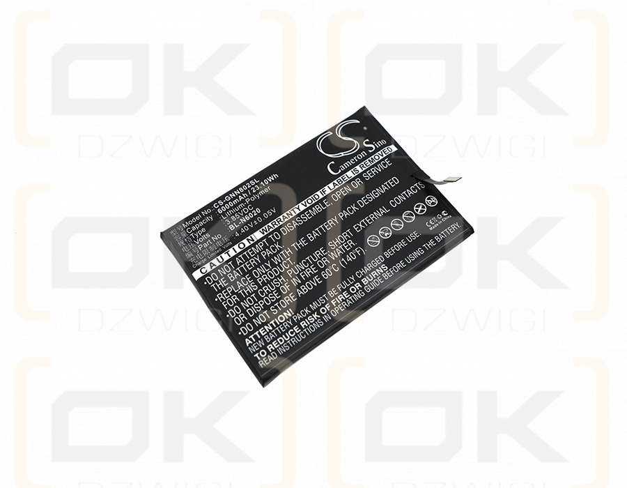 Сменный аккумулятор для GIONEE GN8002 / BL-N6020 6000 мАч литий-полимерный 3,85 В (Cameron Sino)