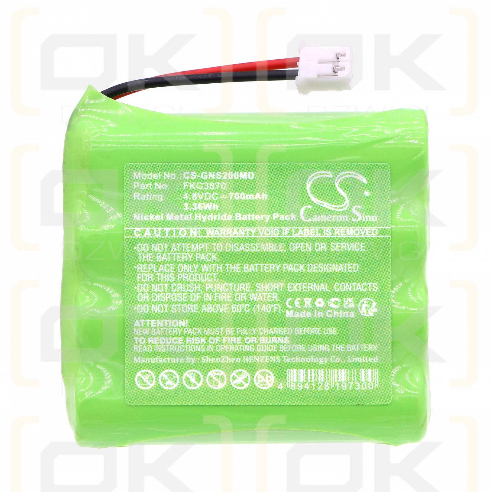 Globus A3R / FKG3870 700 mAh Ni-MH 4,8 V (Cameron Sino)