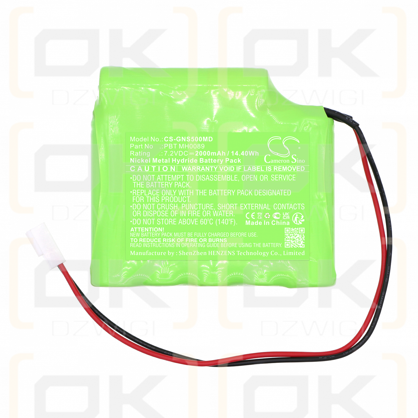 Globus 3000 activos / PBT MH0089 2000mAh Ni-MH 7.2V (Cameron Sino)