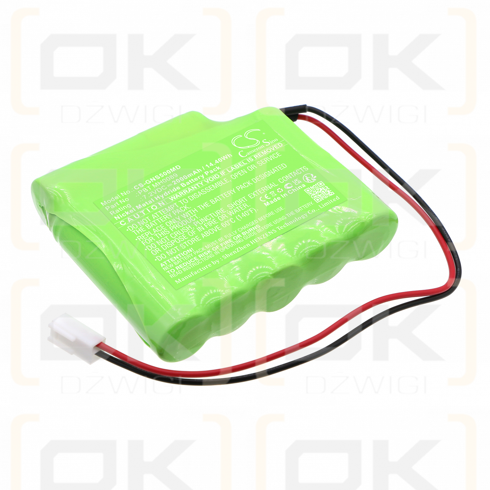 Globus 3000 activos / PBT MH0089 2000mAh Ni-MH 7.2V (Cameron Sino)