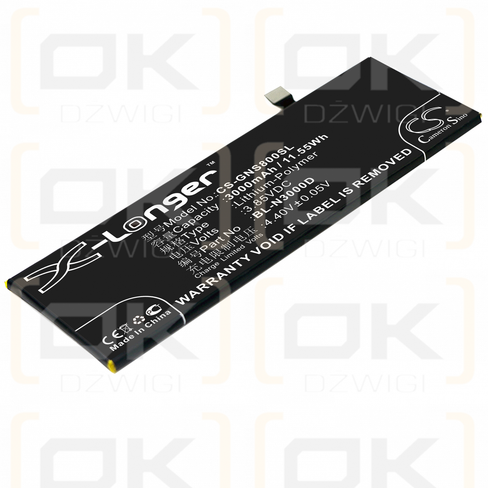 GIONEE GN9011L / BL-N3000D 3000 mAh Li-Polymer 3,85 V (Cameron Sino)