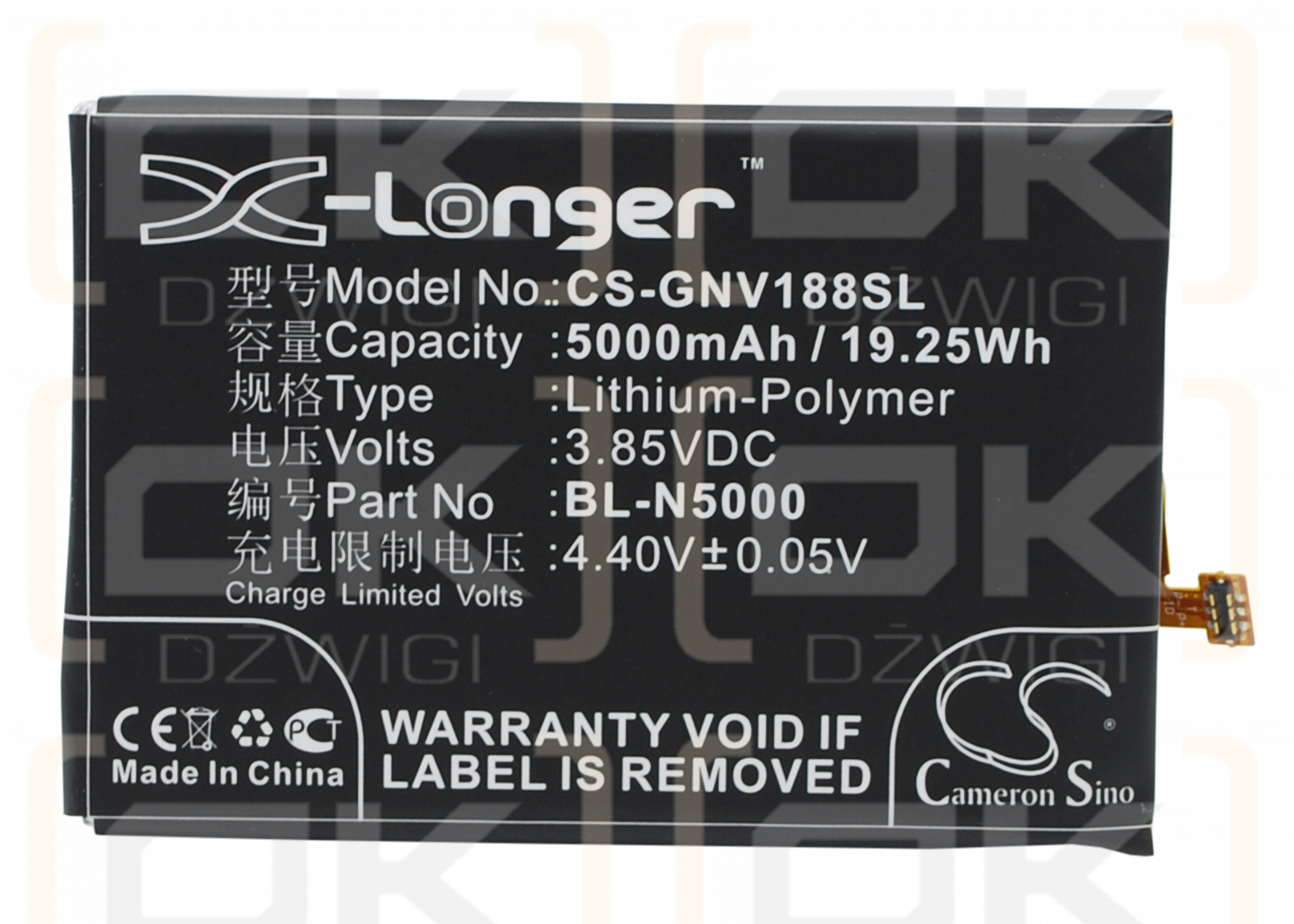 GIONEE V188S / BL-N5000 5000 mAh Li-Polymer 3,85 V (Cameron Sino)