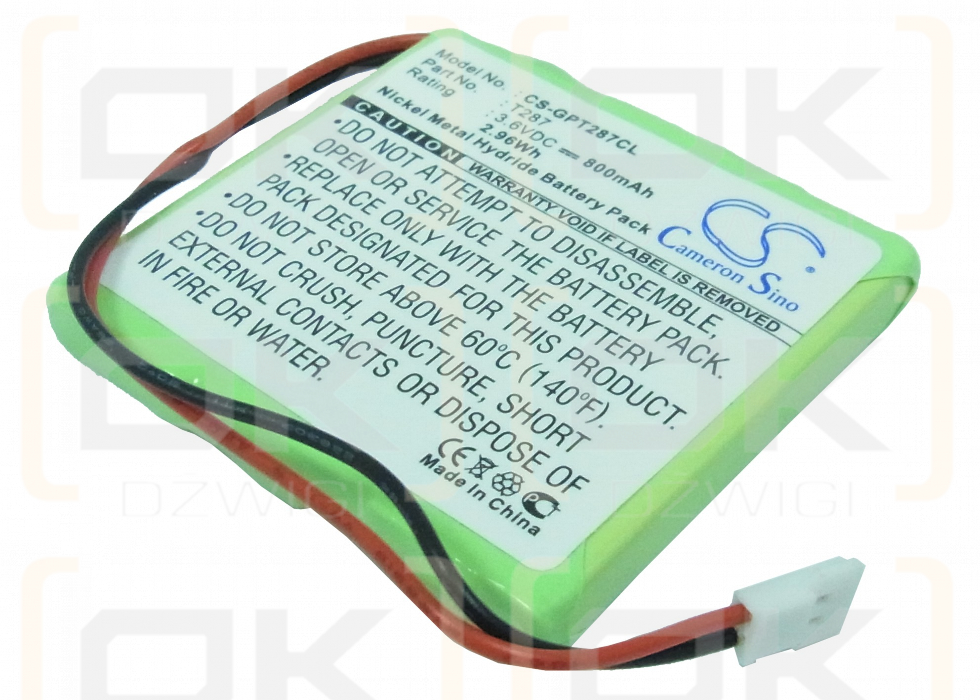 GP / T287 800 mAh Ni-MH 3,6 V (Cameron Sino)