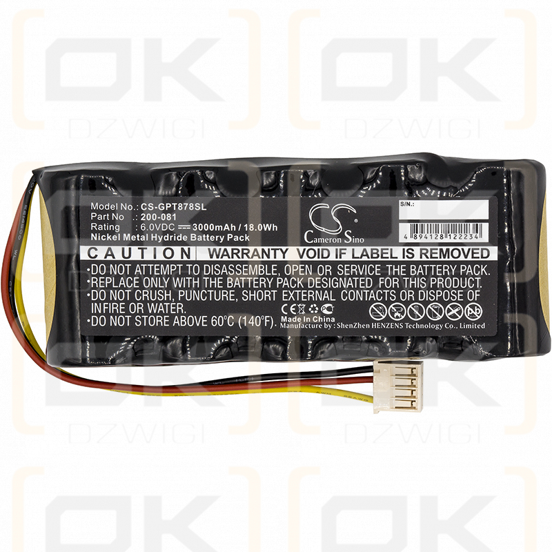 Panametrics Magna-Mike 8500 / KR1800SCE 3000 mAh Ni-MH 6,0 V (Cameron Sino)