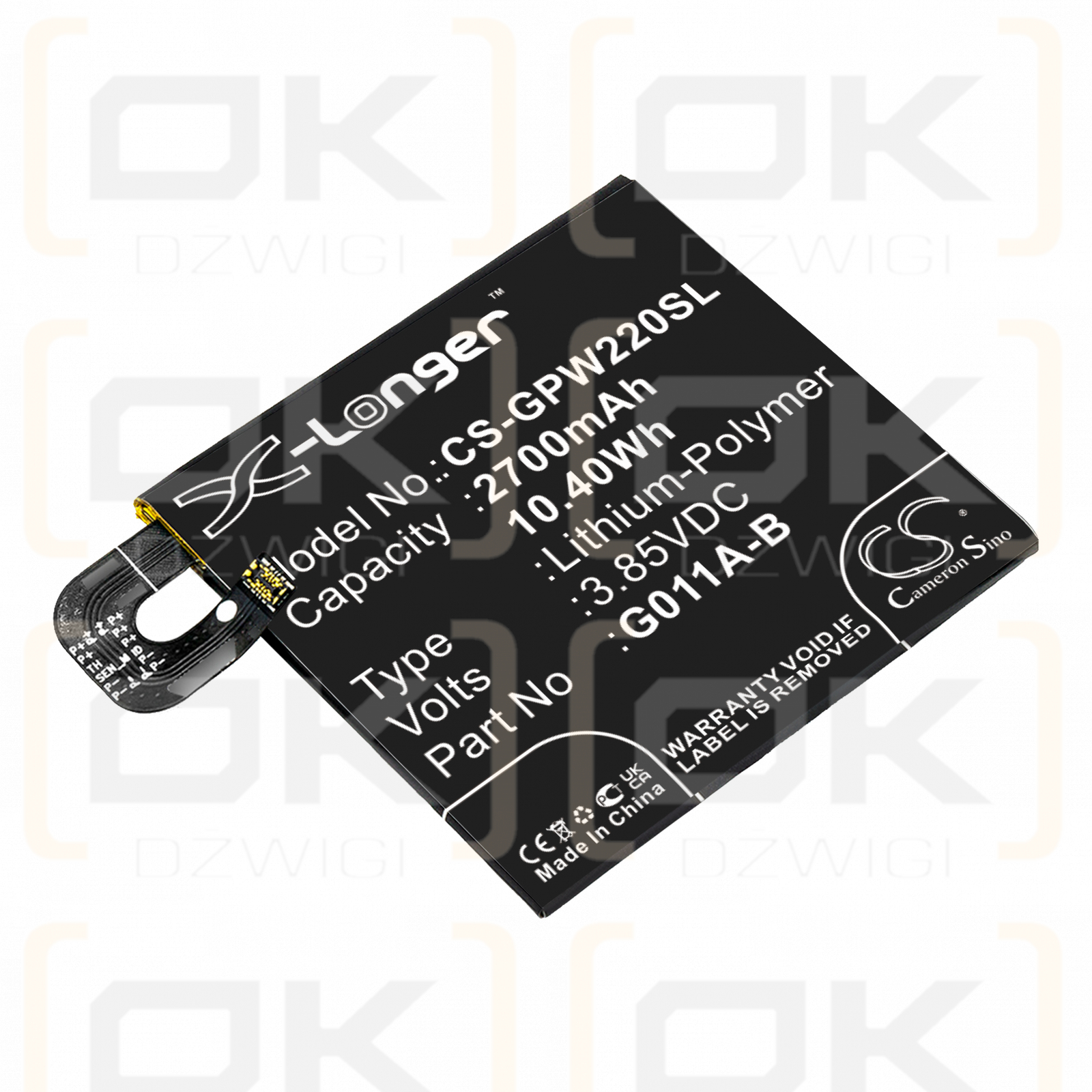 Google G011A / G011A-B 2700 mAh Li-Polymer 3,85 V (Cameron Sino)