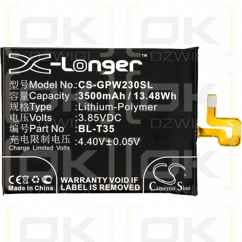 Google G011C / BL-T35 3500mAh Li-polímero 3.85V (Cameron Sino)