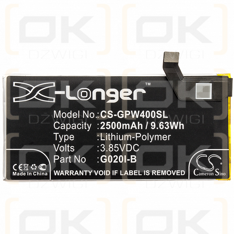 Google G020M / G020I-B 2500 mAh Li-Polymer 3,85 V (Cameron Sino)