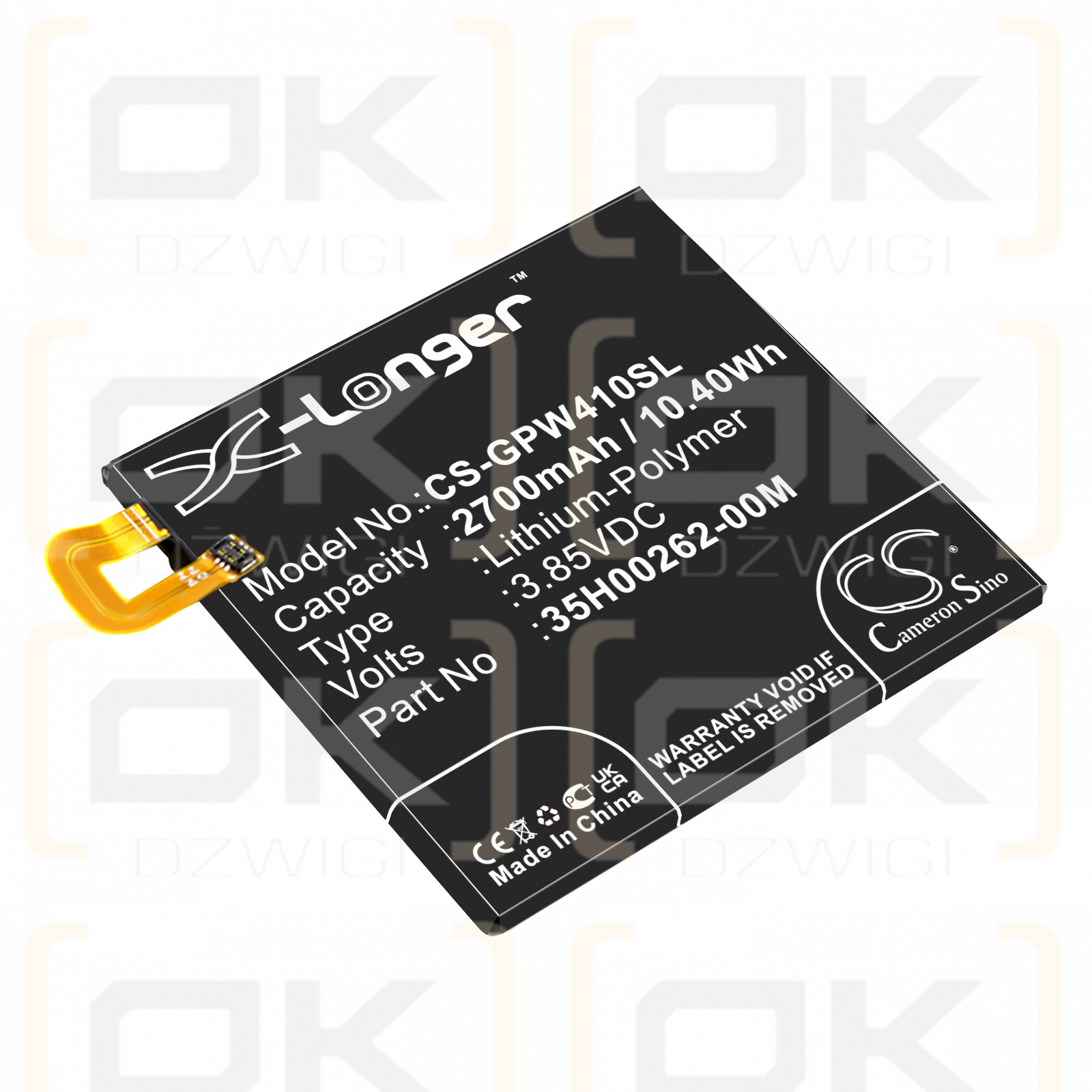 Google Nexus S1 Global TD-LTE / 35H00262-00M 2700 mAh Li-Polymer 3,85 V (Cameron Sino)