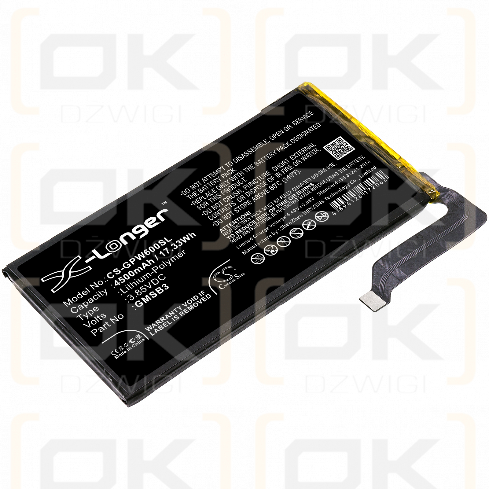 Google GB7N6 / GMSB3 4500mAh Li-polímero 3.85V (Cameron Sino)