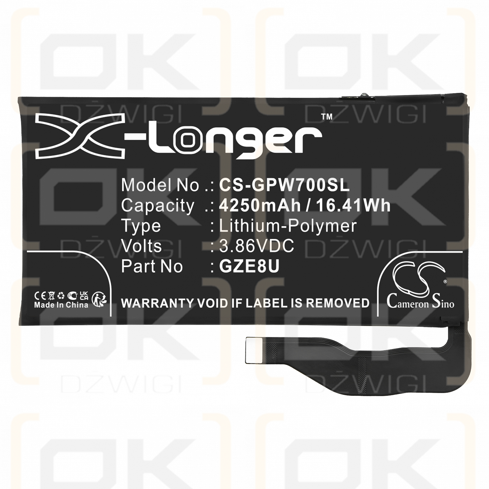 Google GQML3 / GZE8U 4250 mAh Li-Polymer 3,86 V (Cameron Sino)