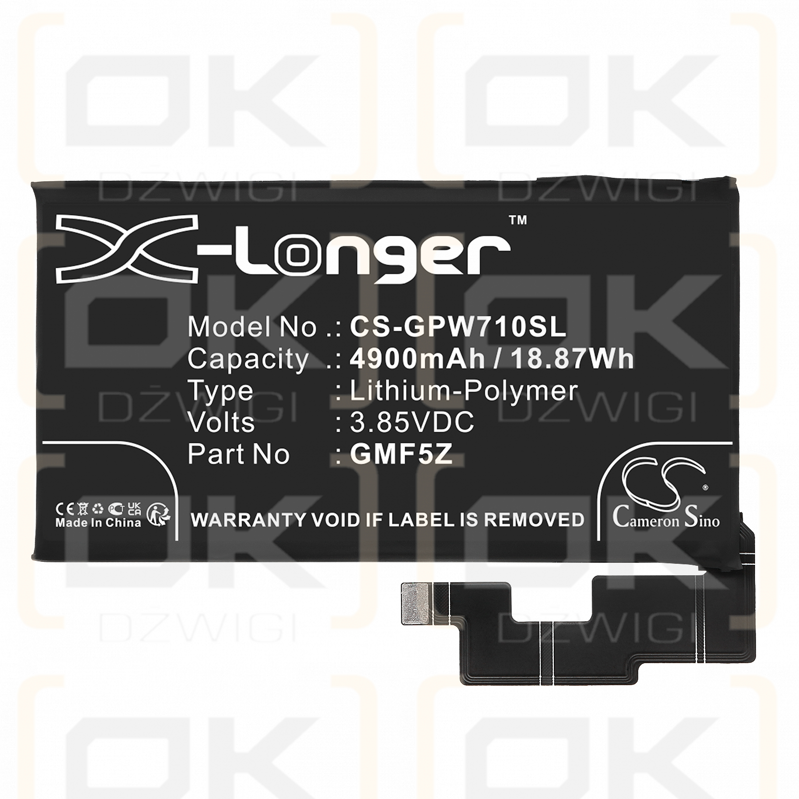 Google Pixel 7 Pro / GMF5Z 4900 mAh Li-Polymer 3,85 V (Cameron Sino)