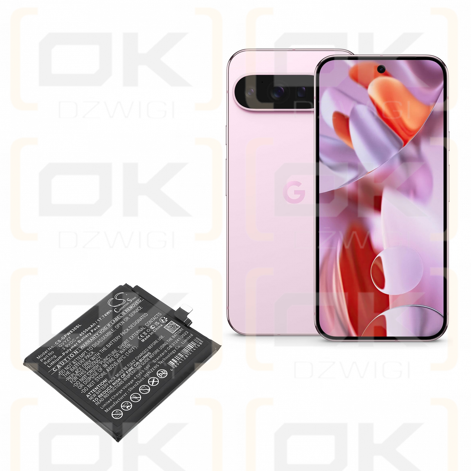 Google Pixel 9 Pro / G949-00975-00 4550 mAh Li-Polymer 3,9 V (Cameron Sino)