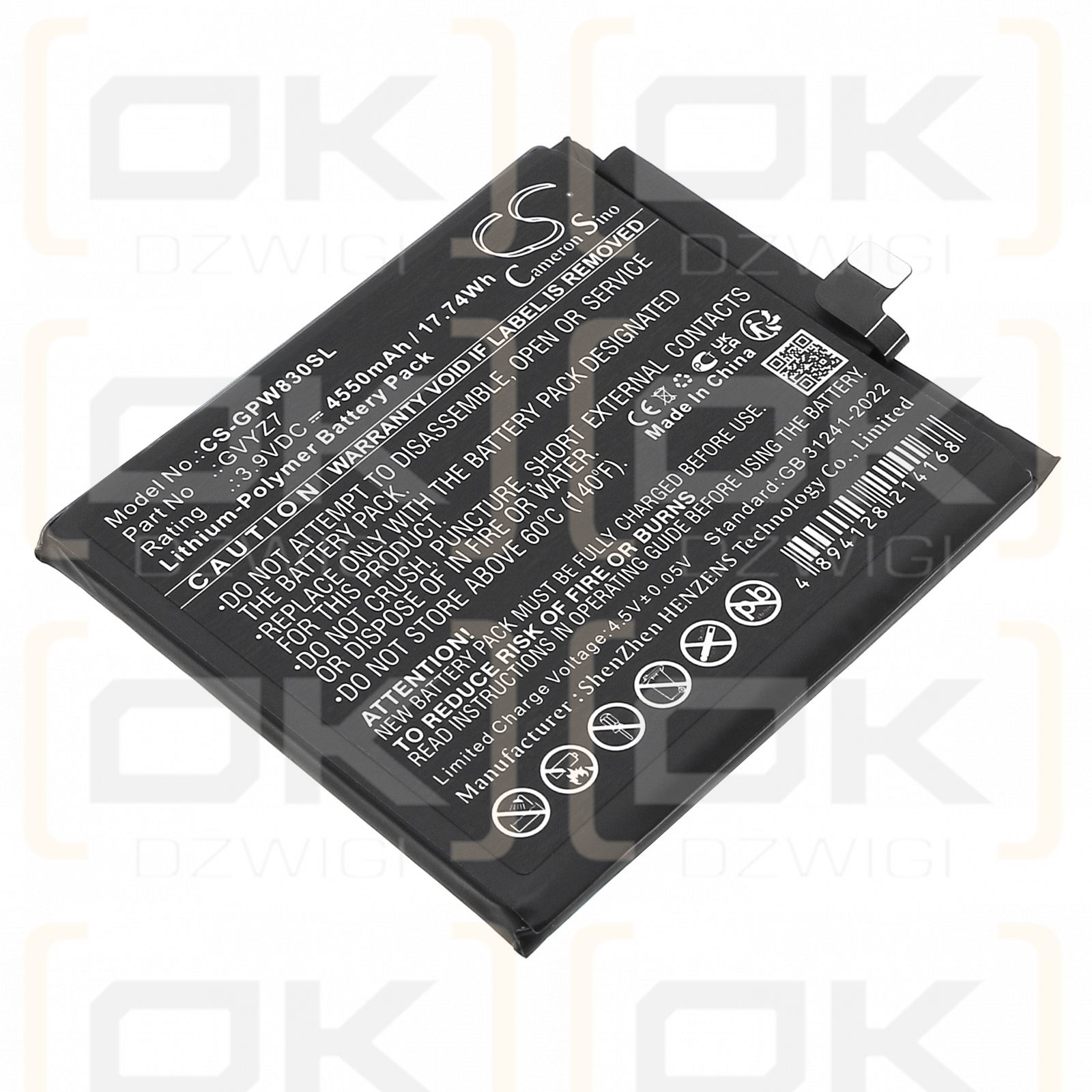 Google Pixel 9 Pro / G949-00975-00 4550 mAh Li-Polymer 3,9 V (Cameron Sino)