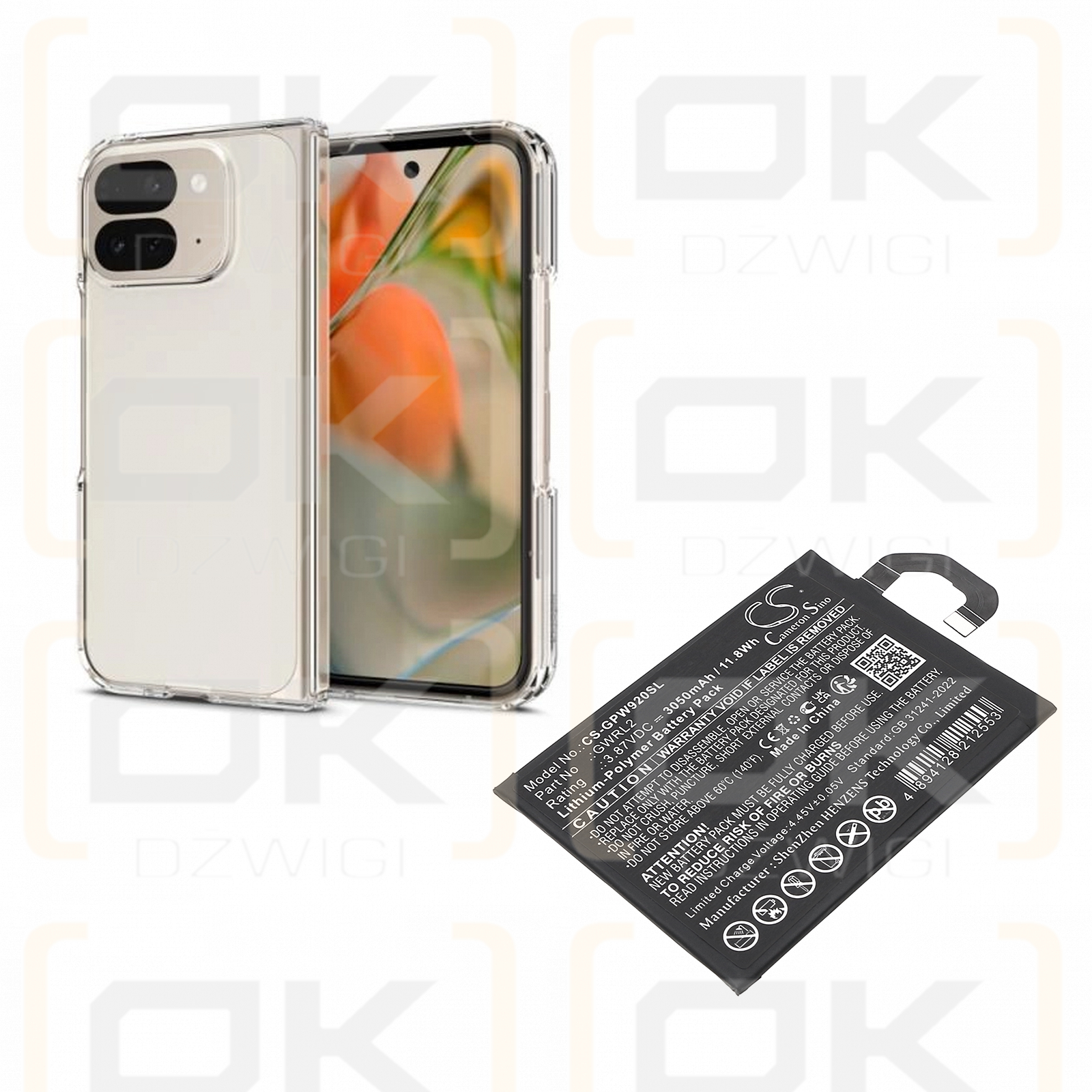 Google Pixel 9 Pro Fold / GWRL2 3050mAh Li-Polymer 3.87V (Cameron Sino)