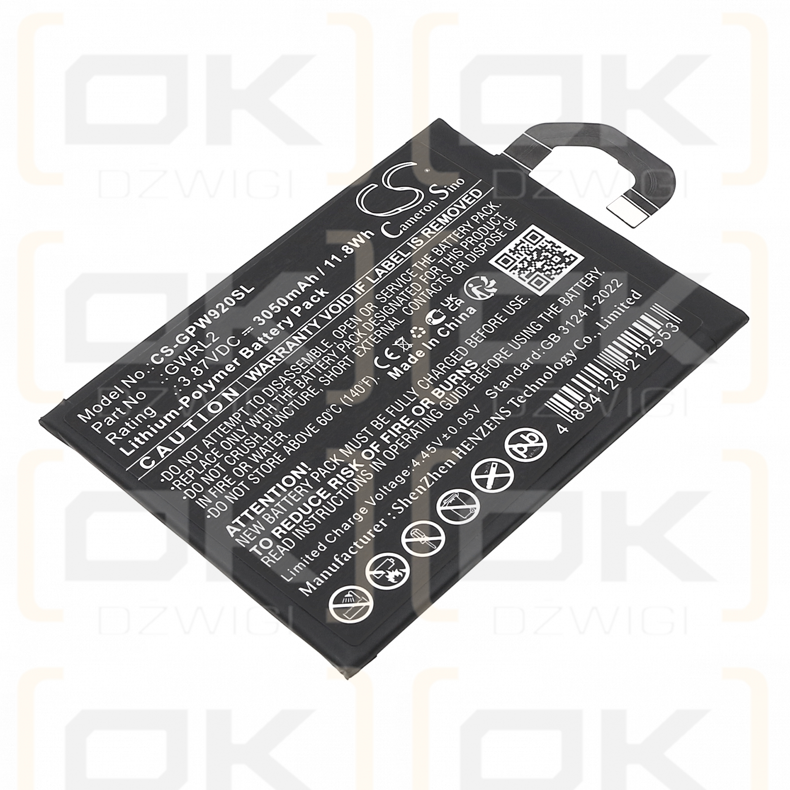 Google Pixel 9 Pro Fold / GWRL2 3050mAh Li-Polymer 3.87V (Cameron Sino)