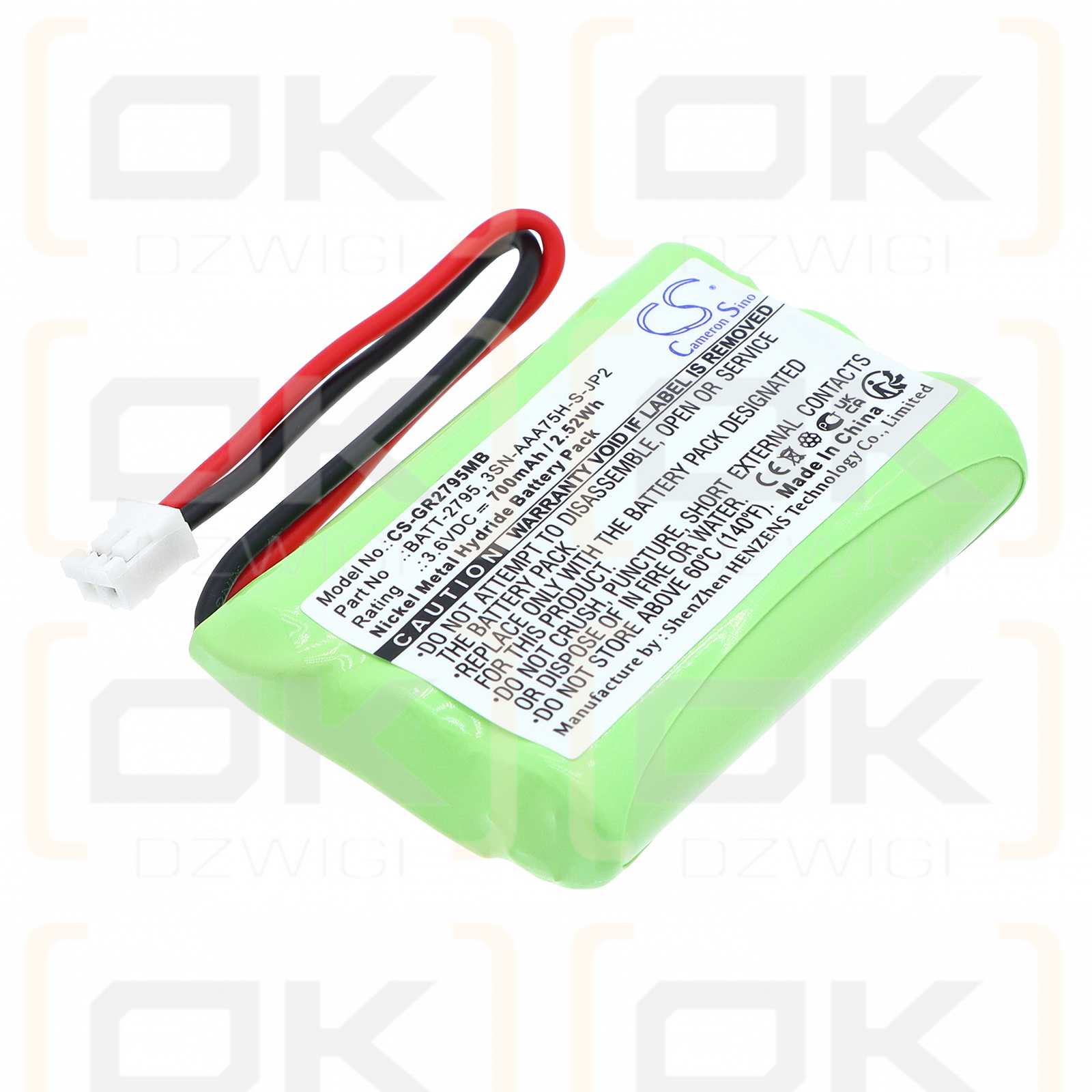 Batería de repuesto para Motorola MBP36PU / TFL3X44AAA900 700mAh Ni-MH 3.6V (Cameron Sino)