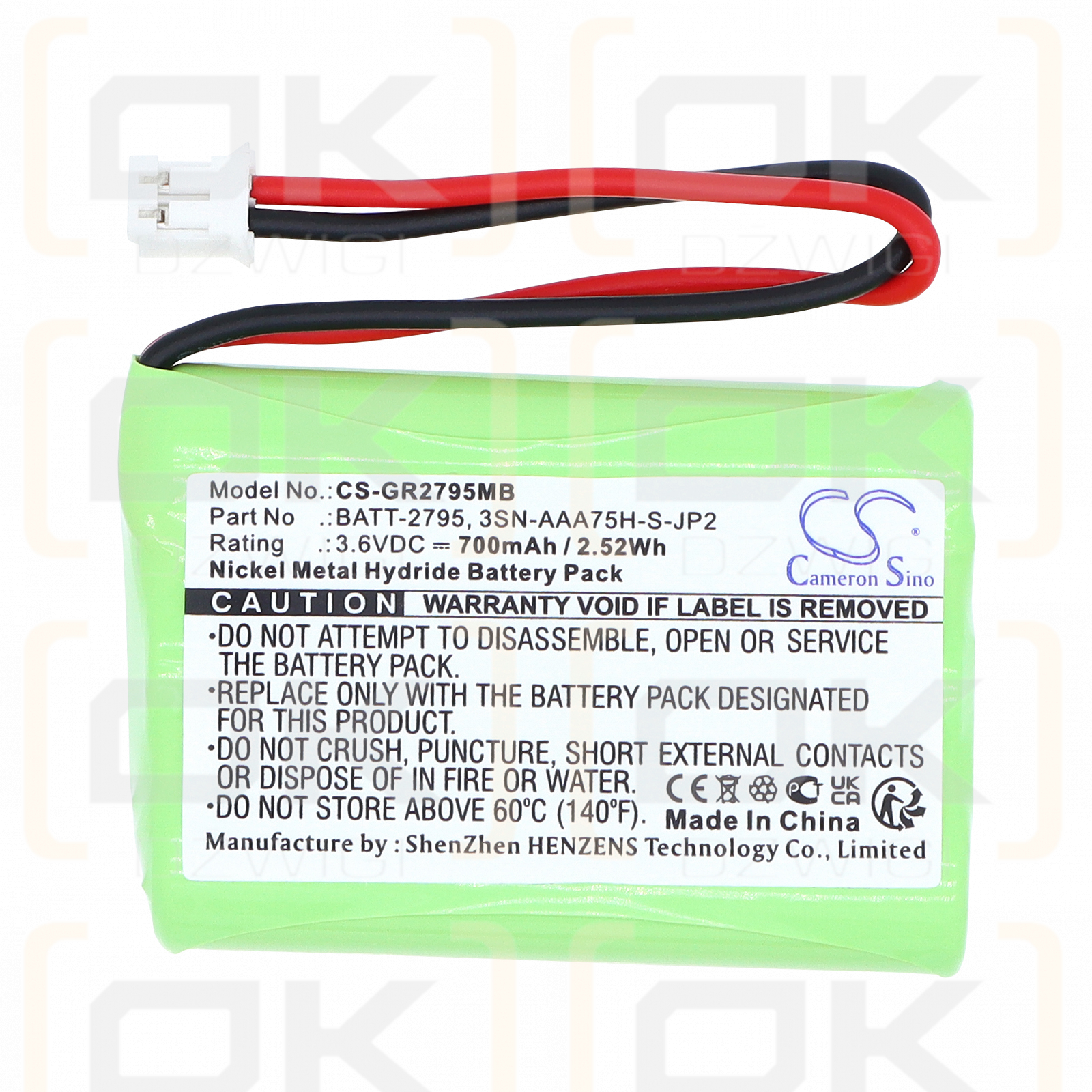 Batería de repuesto para Motorola MBP36PU / TFL3X44AAA900 700mAh Ni-MH 3.6V (Cameron Sino)