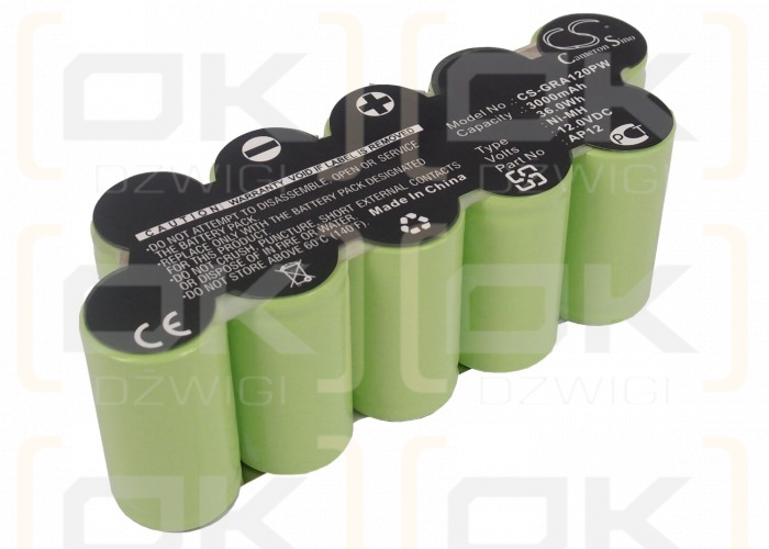 Gardena 2264 / AP12 3000 mAh Ni-MH 12,0 V (Cameron Sino)