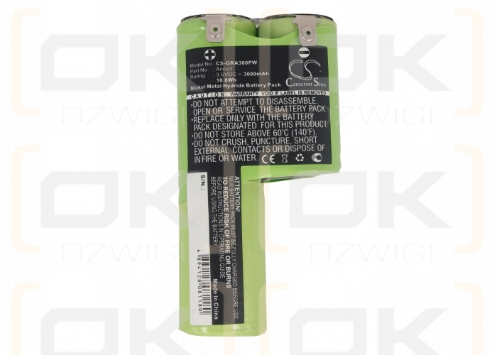 Bosch AGS 8-ST / 2 607 335 002 3000 mAh Ni-MH 3,6 V (Cameron Sino)