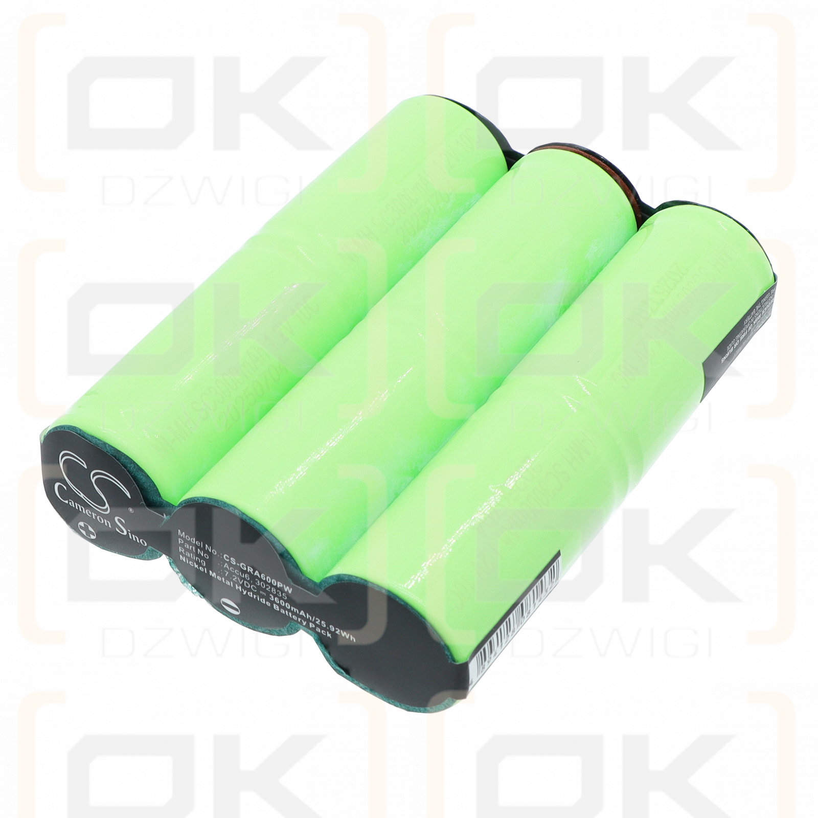 Batería de repuesto para Gardena Grasschere ST6 / Accu6 3600 mAh Ni-MH 7.2 V (Cameron Sino)