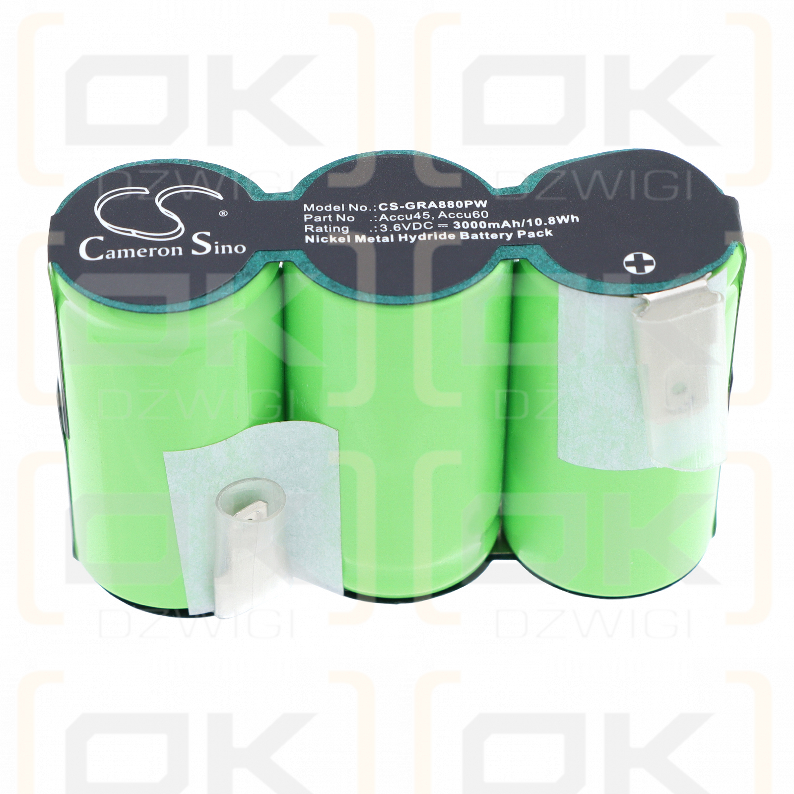 Batería de repuesto para Gardena Rasenkantenschere / Accu45 3000 mAh Ni-MH 3.6 V (Cameron Sino)