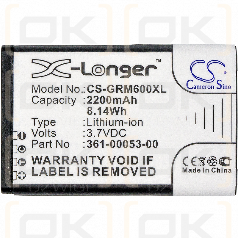 Garmin Alpha 300 / 361-00053-00 2200mAh Li-ion 3.7V (Cameron Sino)