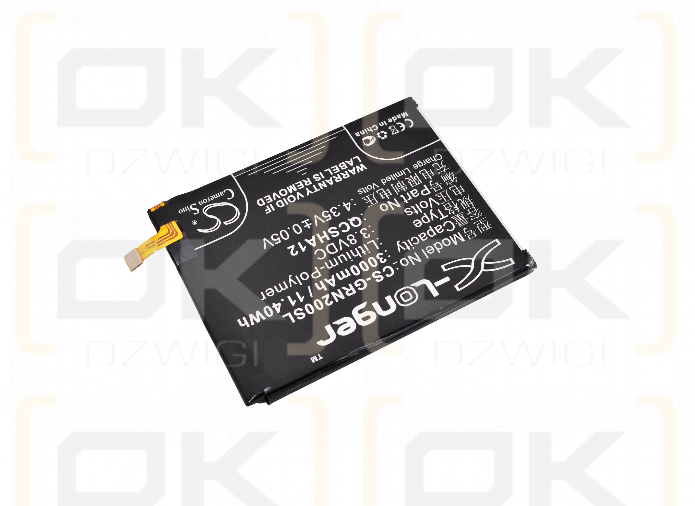 Grün Orange JL610 / QCSHA12 3000 mAh Li-Polymer 3,8 V (Cameron Sino)