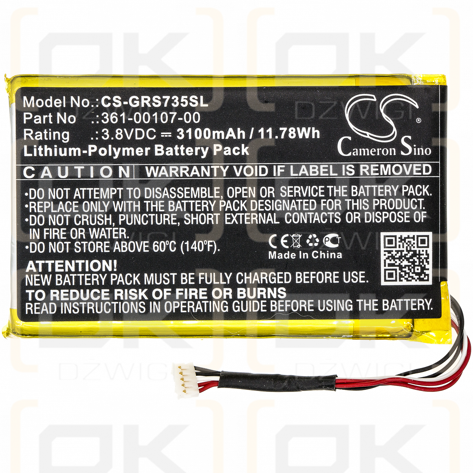 Garmin GPSMAP 66i / 361-00107-00 3100mAh Li-polímero 3.8V (Cameron Sino)