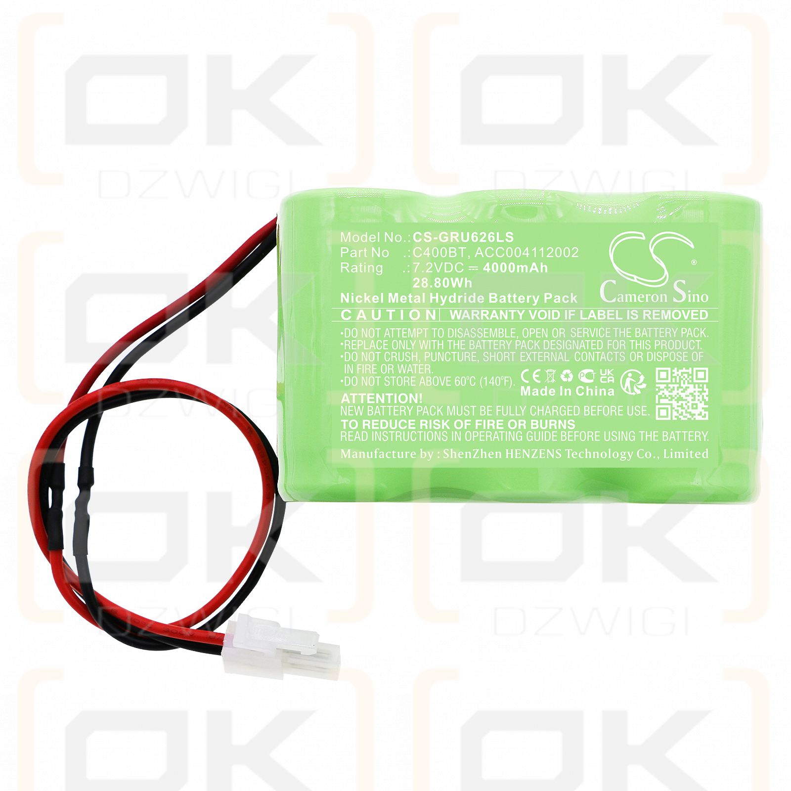 Legrand 660975 / C400BT 4000mAh Ni-MH 7.2V (Cameron Sino)