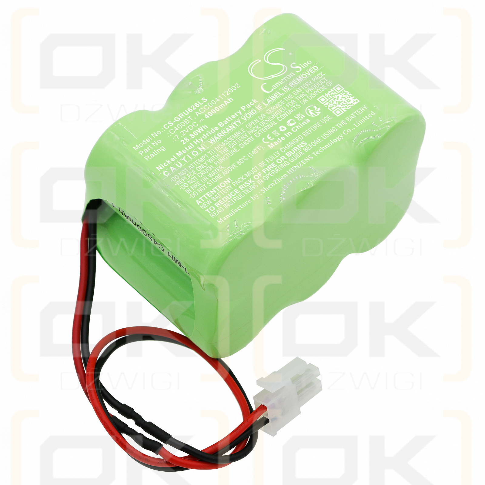 Legrand 660975 / C400BT 4000mAh Ni-MH 7.2V (Cameron Sino)