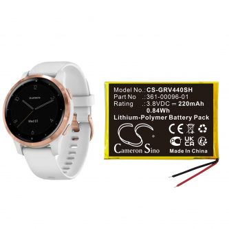 Garmin vivoactive 4S 40 мм / 361-00096-01 220 мАч литий-полимерный 3,8 В (Cameron Sino)