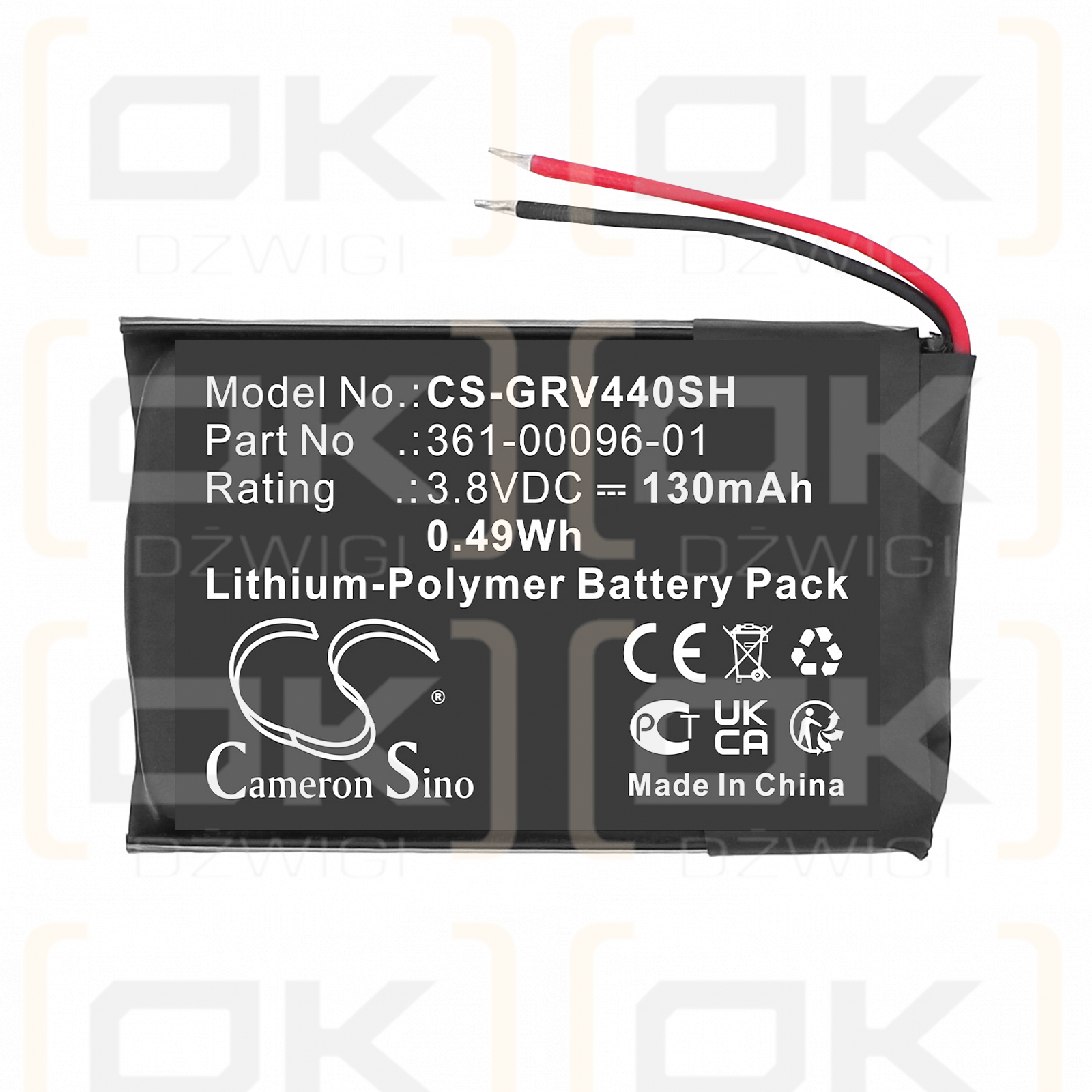 Garmin vivoactive 4S 40 мм / 361-00096-01 130 мА·ч литий-полимерный 3,8 В (Cameron Sino)