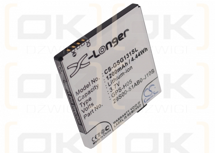 Batería de repuesto para Gigabyte Gsmart G1317D / GPS-H05, 1200 mAh, iones de litio, 3,7 V (Cameron Sino)