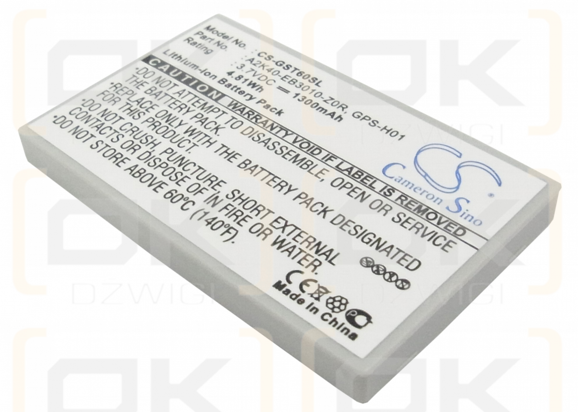 Gigabyte gSmart MW998 / A2K40-EB3010-Z0R 1300mAh Li-ion 3.7V (Cameron Sino)