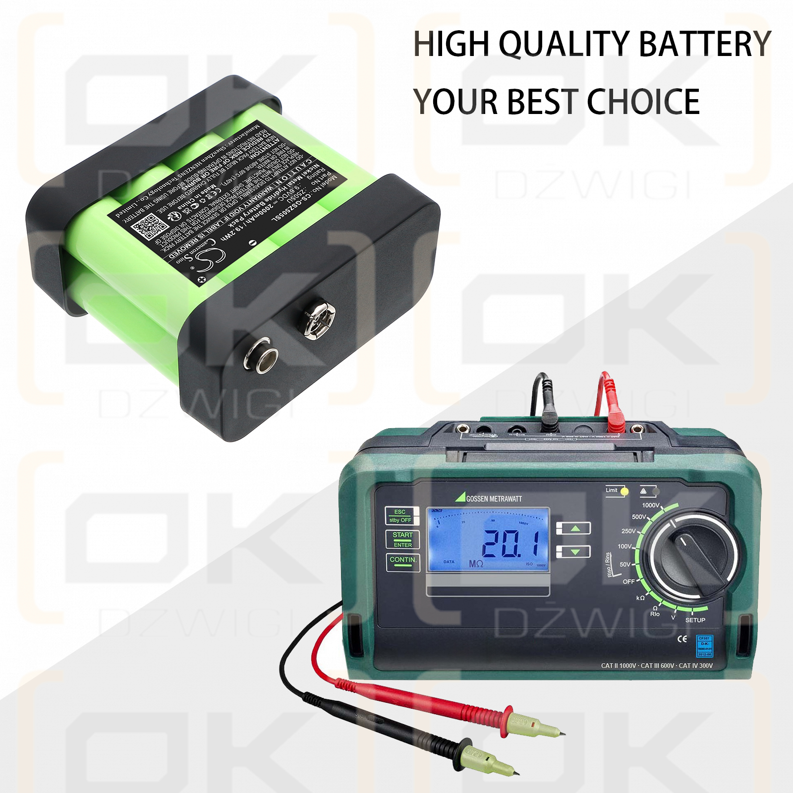 Gossen Metrawatt PROFiTEST/HR-3UTGX 2000 мАч Ni-MH 9,6 В (Cameron Sino)