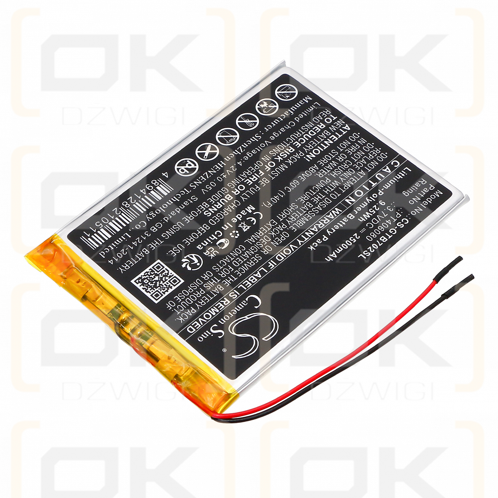 3GO Geotab 7 / PT406080 2500 mAh Li-Polymer 3,7 V (Cameron Sino)