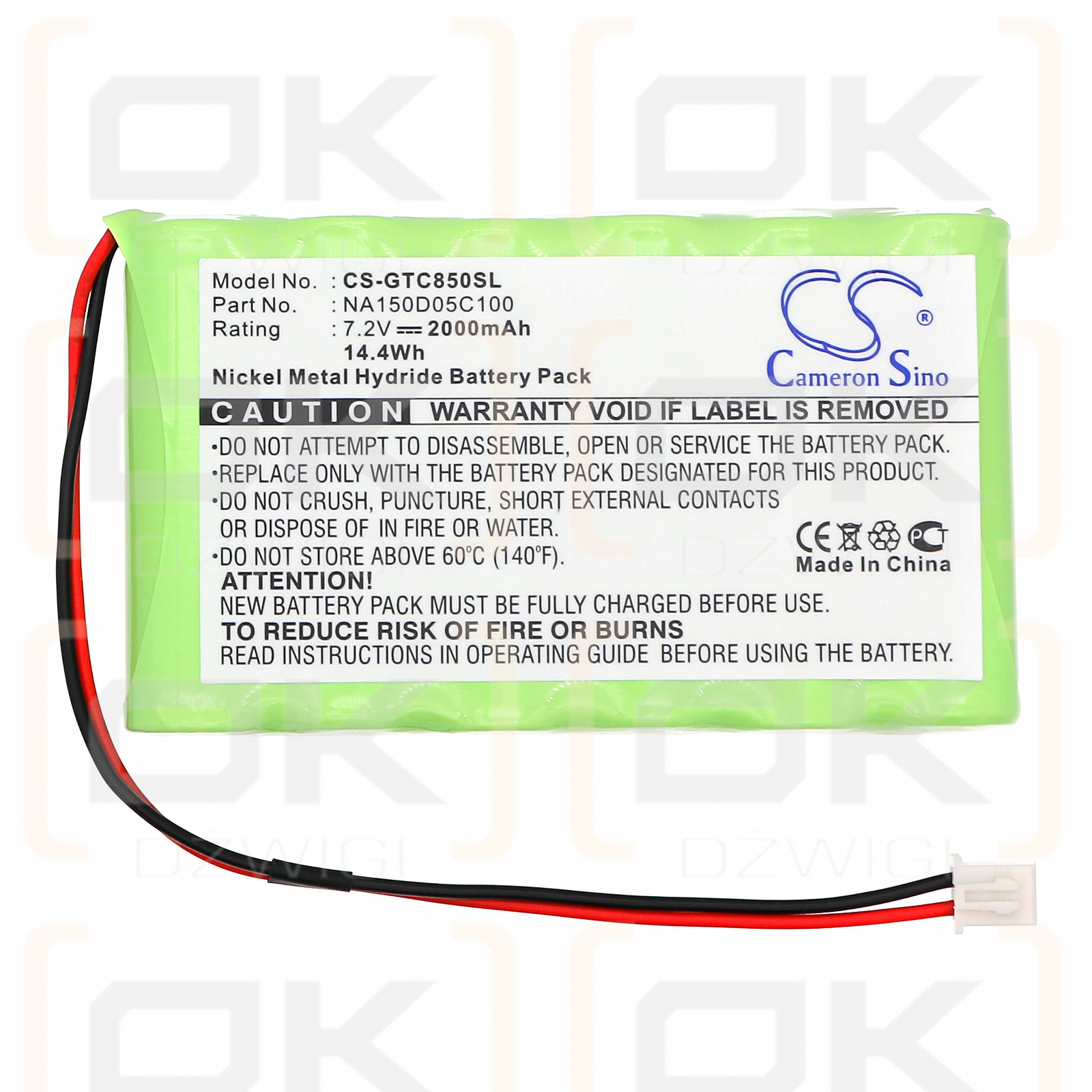 Graetz TC850C / NA150D05C100 2000mAh Ni-MH 7.2V (Cameron Sino)