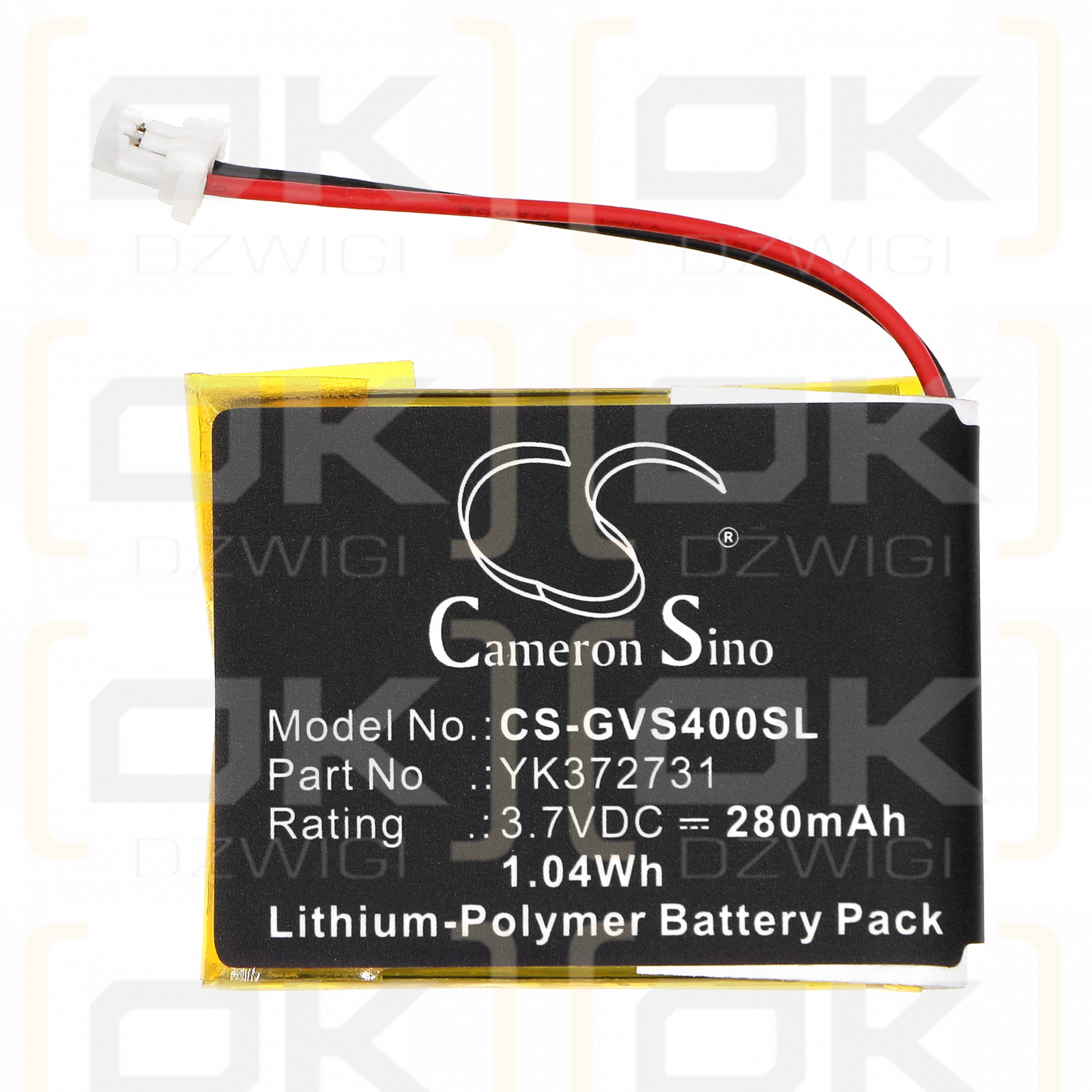 Golf Buddy DSC-GB750 / YK372731 280mAh Li-Polymer 3.7V (Cameron Sino)