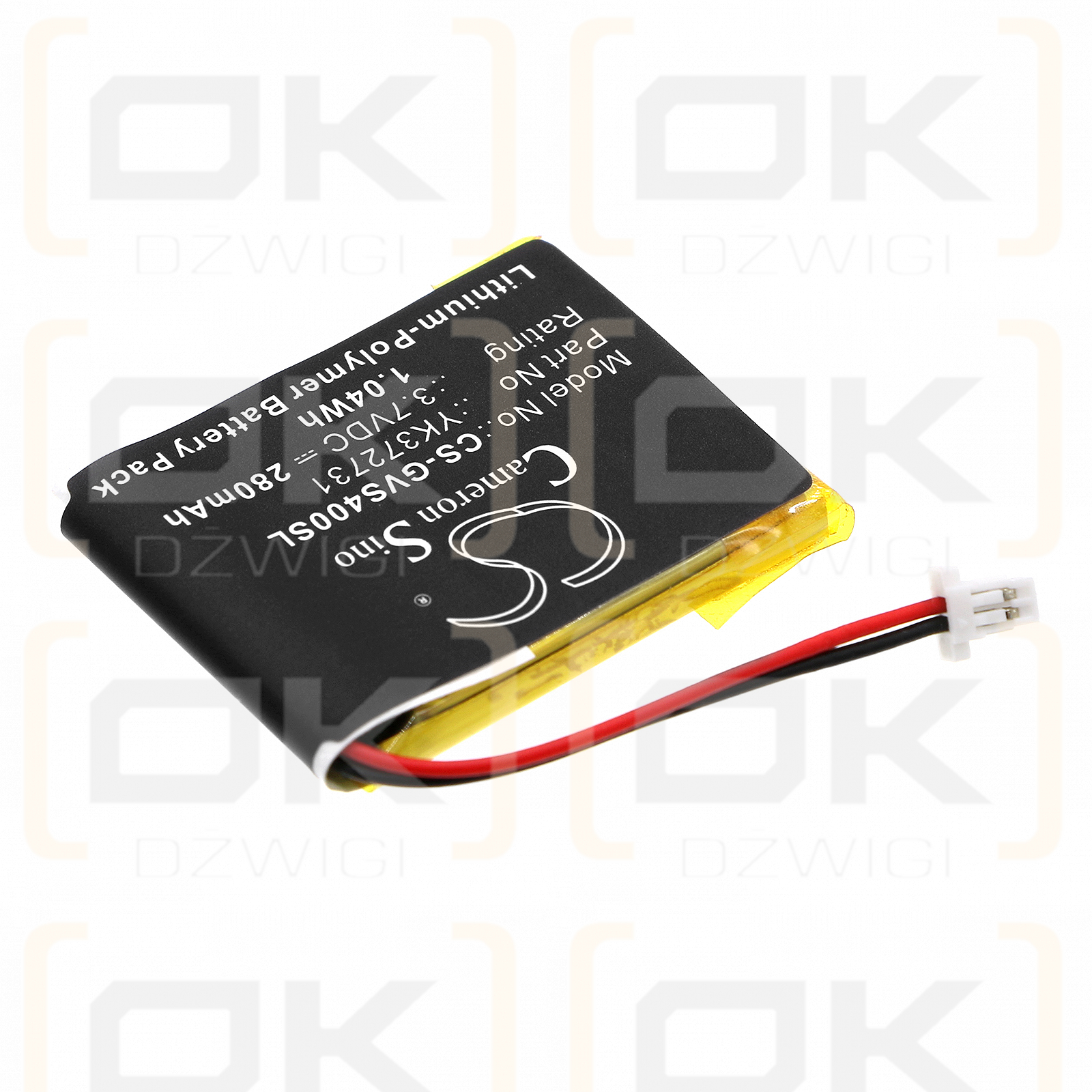 Golf Buddy DSC-GB750 / YK372731 280mAh Li-Polymer 3.7V (Cameron Sino)