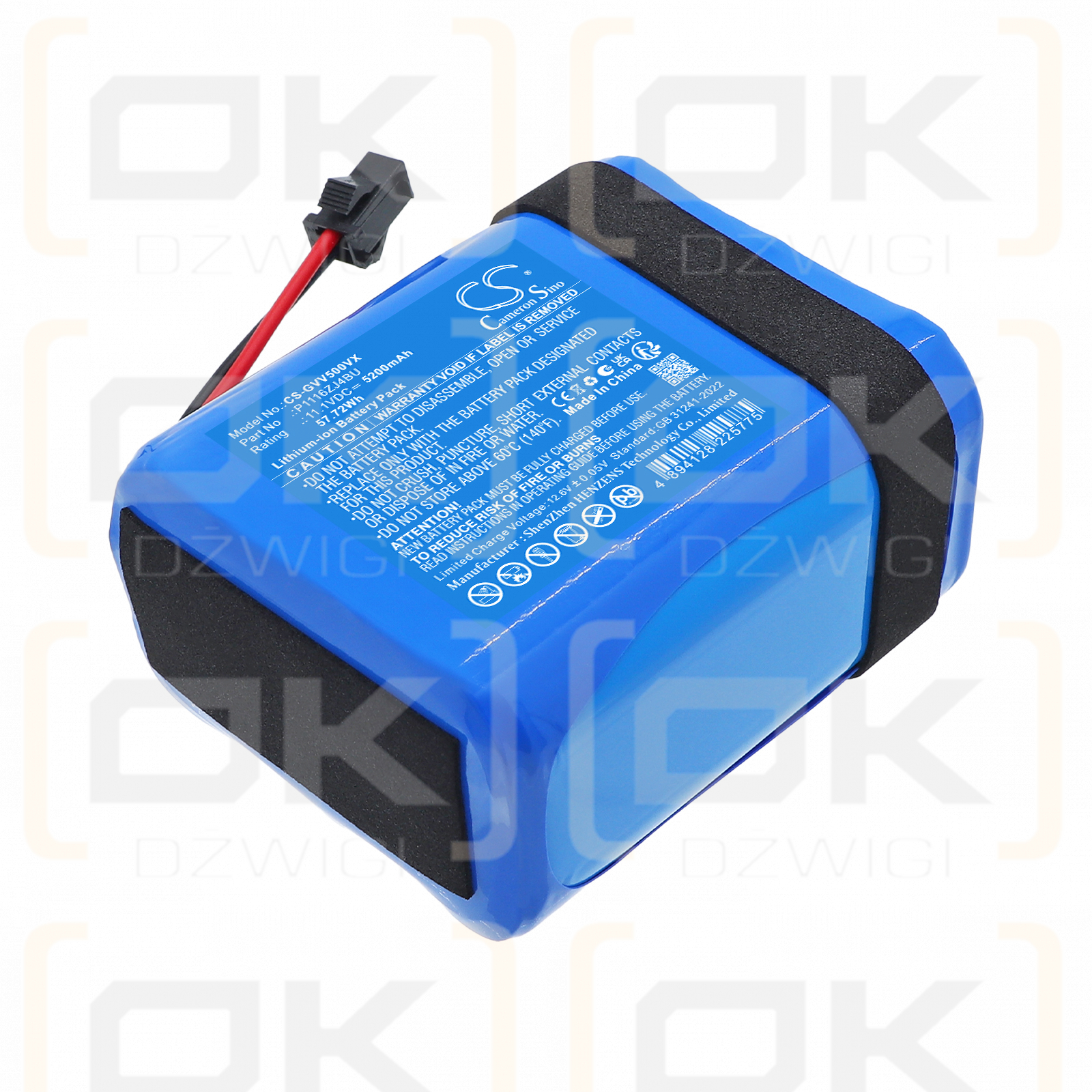 GRE Electric Vac Plus VCB50 / P1116ZJ4BU 5200 mAh Li-ion 11,1 V (Cameron Sino)