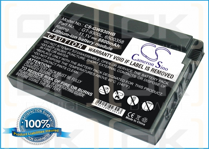 Gateway Solo 9300 / 6500358 8800 mAh Li-Ion 11,1 V (Cameron Sino)